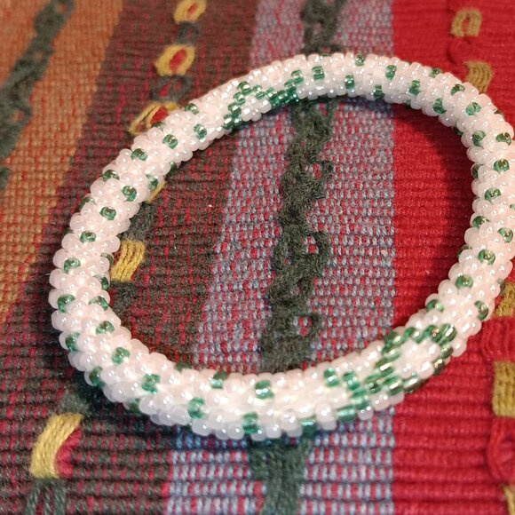 Handmade Glass Beaded Bracelet Artisan Kathmandu Valley Nepal - Picture 2 of 4